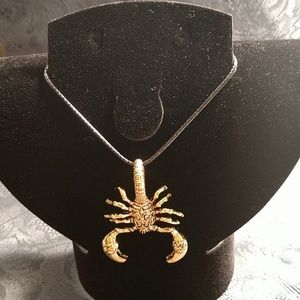 Scorpion Adjustable Leather necklace
